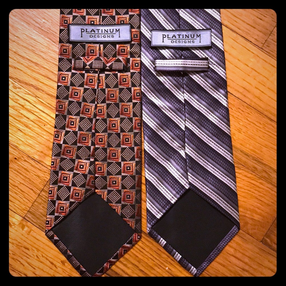 Lot of 2 Platinum Designs Ties